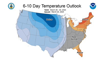 6-10 Day Temperature Outlook Map