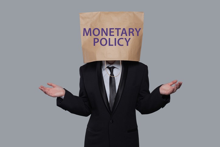 Monetary Policy Bag on a person's head