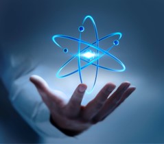 Atomic Symbol Floating Above Hand