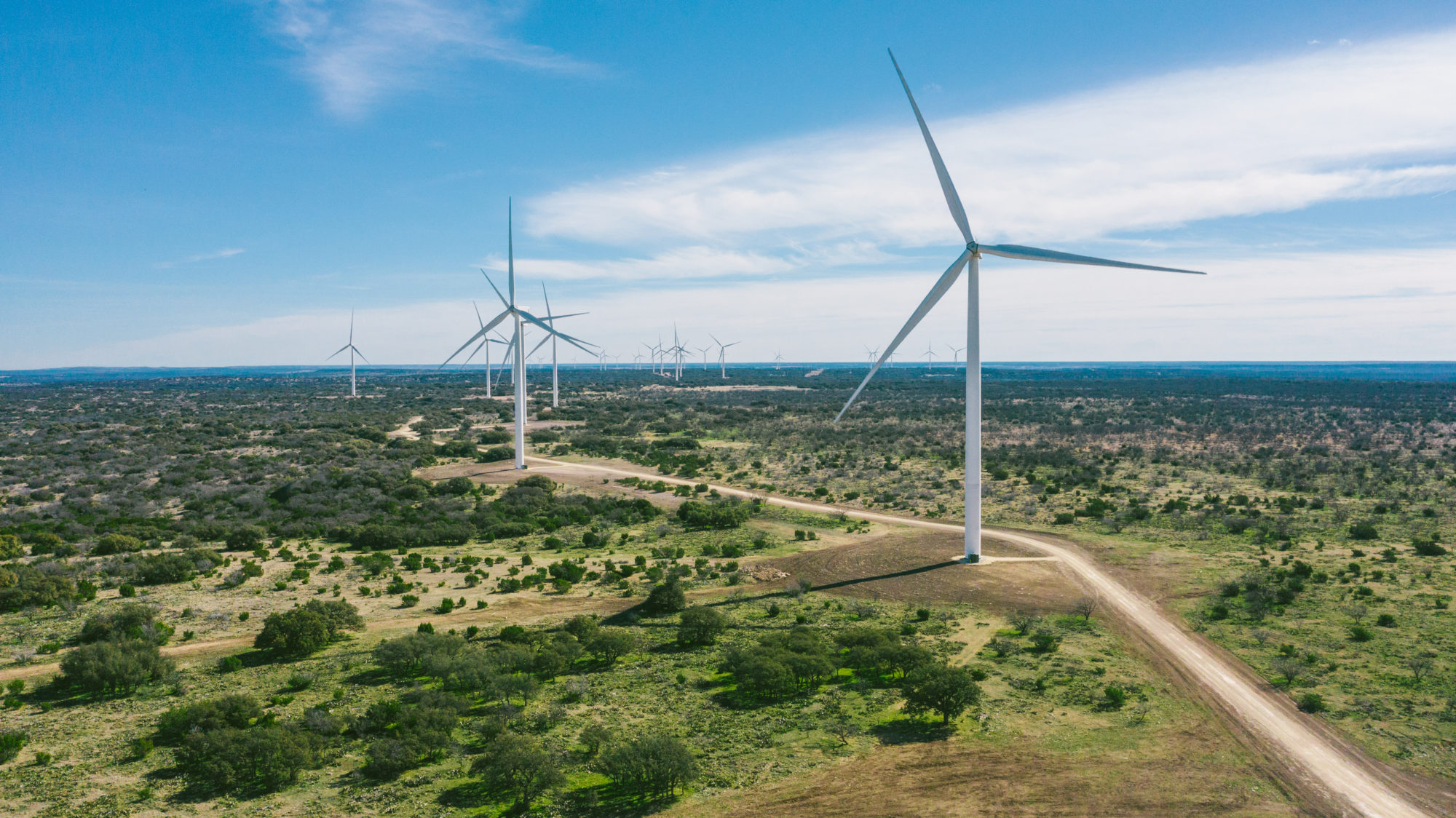 Two large wind turbines