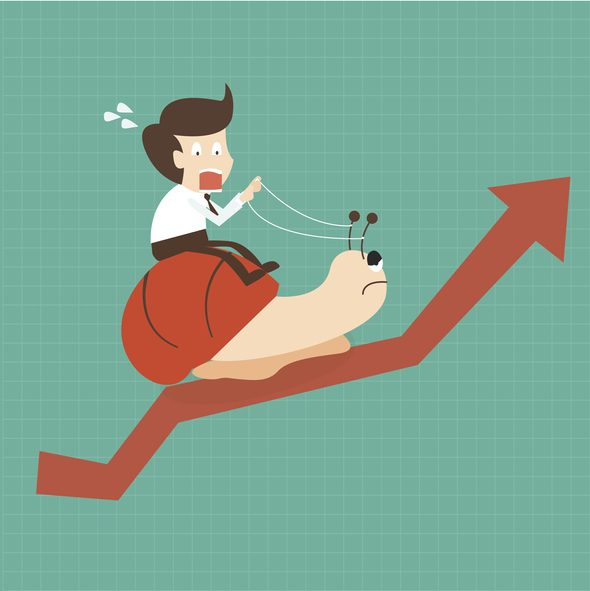 Boy riding a slug on a chart