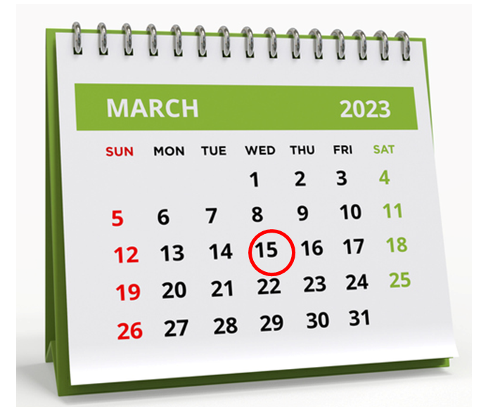 effective date is March 15, 2023