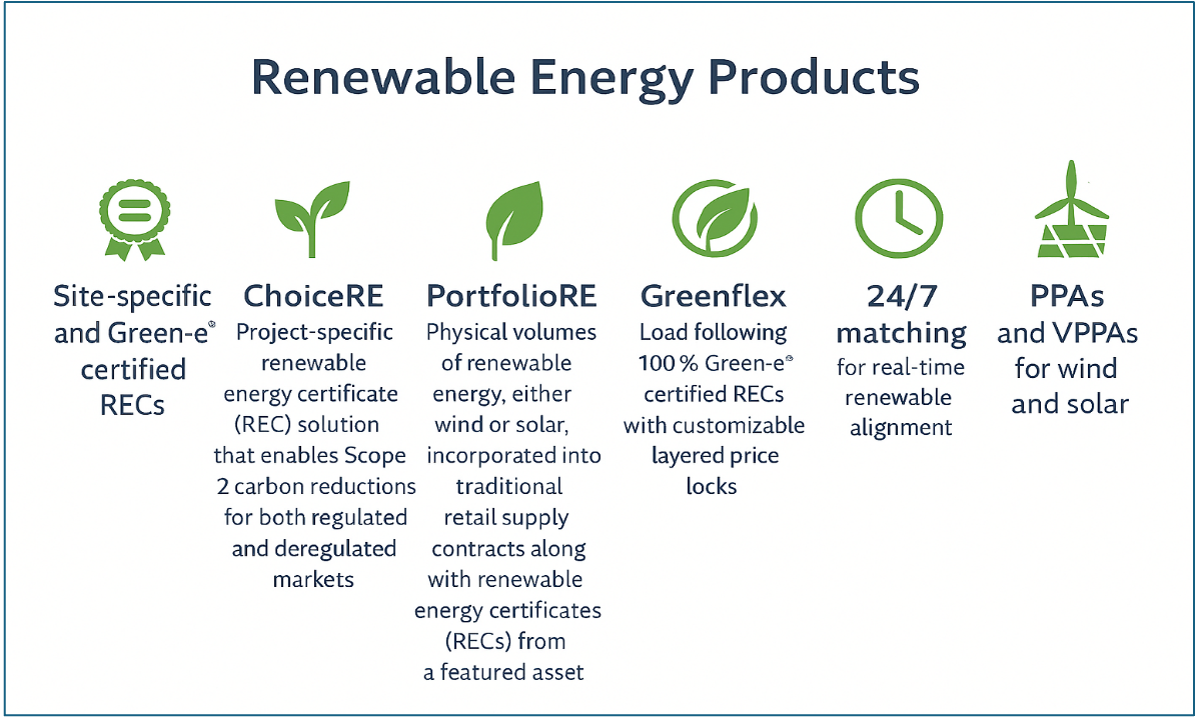 Graphic of Renewable Energy Products