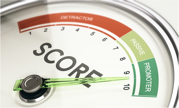 Picture of a barometer that points to a green section titled 'Promoter''