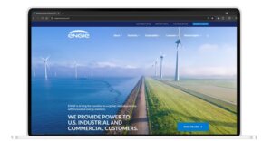 Laptop open to Engie website home page