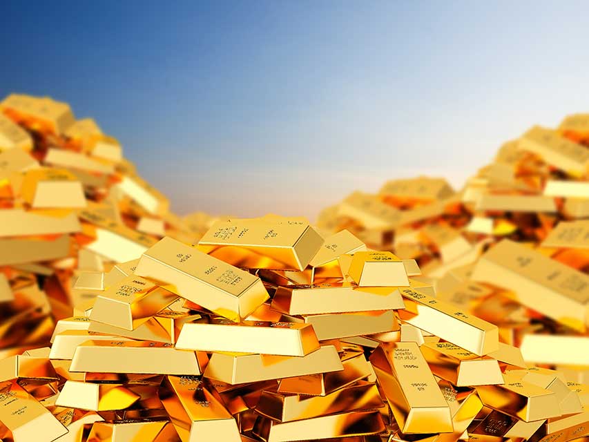 Pile of gold bullion