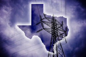 Map of Texas state on electric wiring